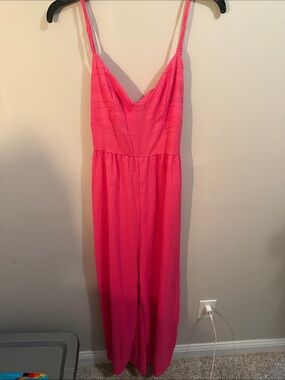 SHEIN Hot Pink Sleeveless Spaghetti Strap Jumpsuit